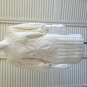 Double Zero Womans Sz. M Angel Wings Sweater Dress Cream Colored Knit